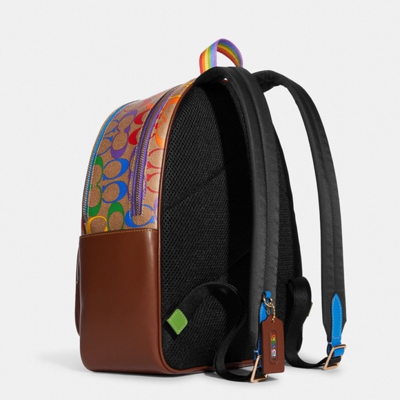 Coach Court Backpack In Rainbow Signature Canvas - Picture 2 of 5